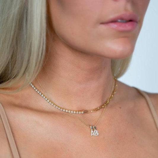 Split Tennis and Chain Link Choker