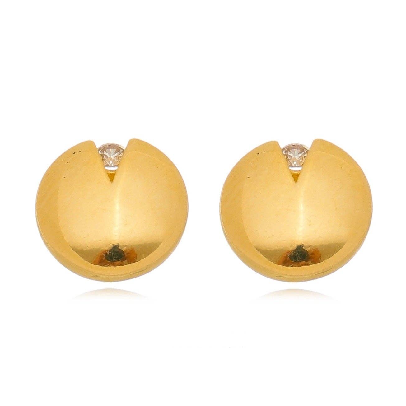 18k Gold Filled Button Studs