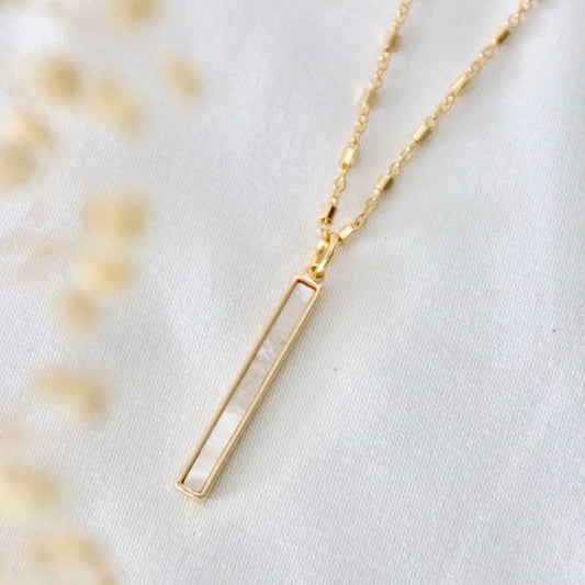 Mother of Pearl Bar Necklace