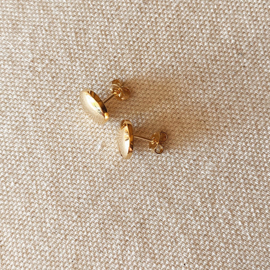 18k Gold Filled Button Studs